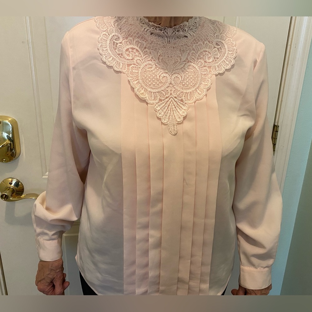 Creamy pink vintage style blouse